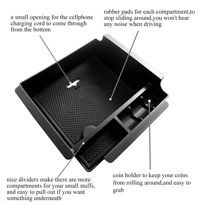 Vesul Center Console Armrest Storage Box Compatible with Nissan Maxima 2016-2023 ABS Tray Insert Organizer Glove Pallet - Image 2
